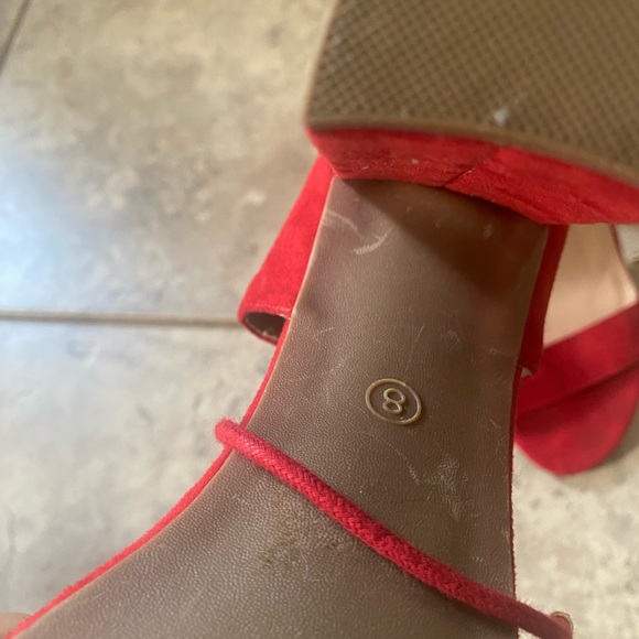 Charlotte russe sienna red lace up wedge heels - Picture 4 of 5